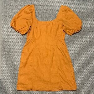 Madewell Elegant Orange Puff Sleeve Dress